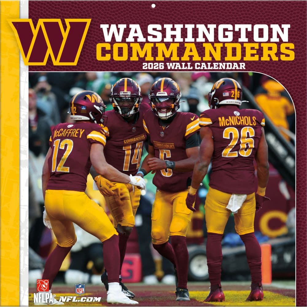 NFL Washington Football Team 2026 Wall Calendar Main Product Image