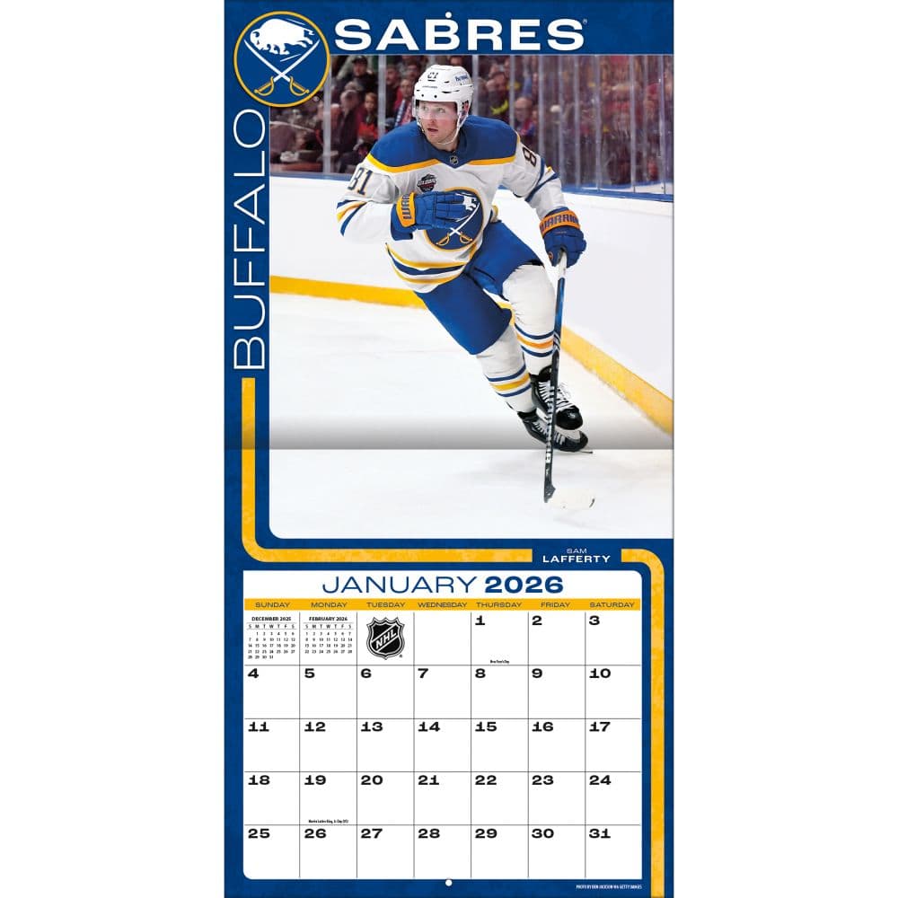 NHL Buffalo Sabres 2026 Wall Calendar Third Alternate Image