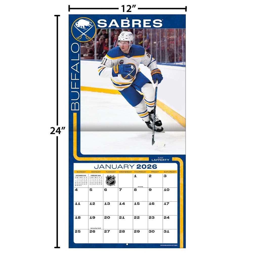 NHL Buffalo Sabres 2026 Wall Calendar Fourth Alternate Image