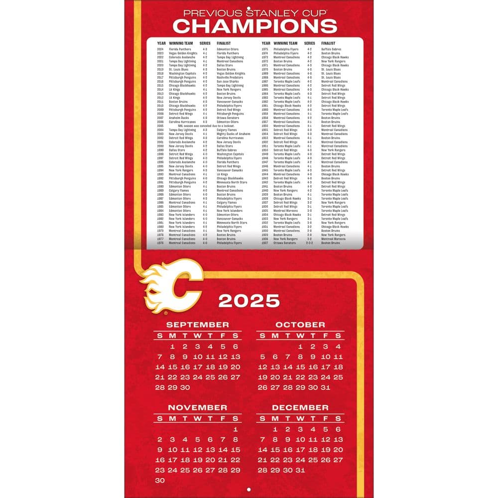 NHL Calgary Flames 2026 Wall Calendar Second Alternate Image