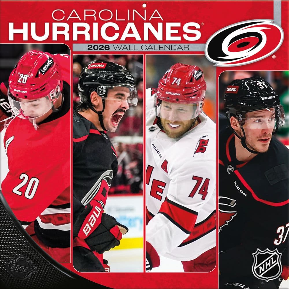 NHL Carolina Hurricanes 2026 Wall Calendar Main Product Image