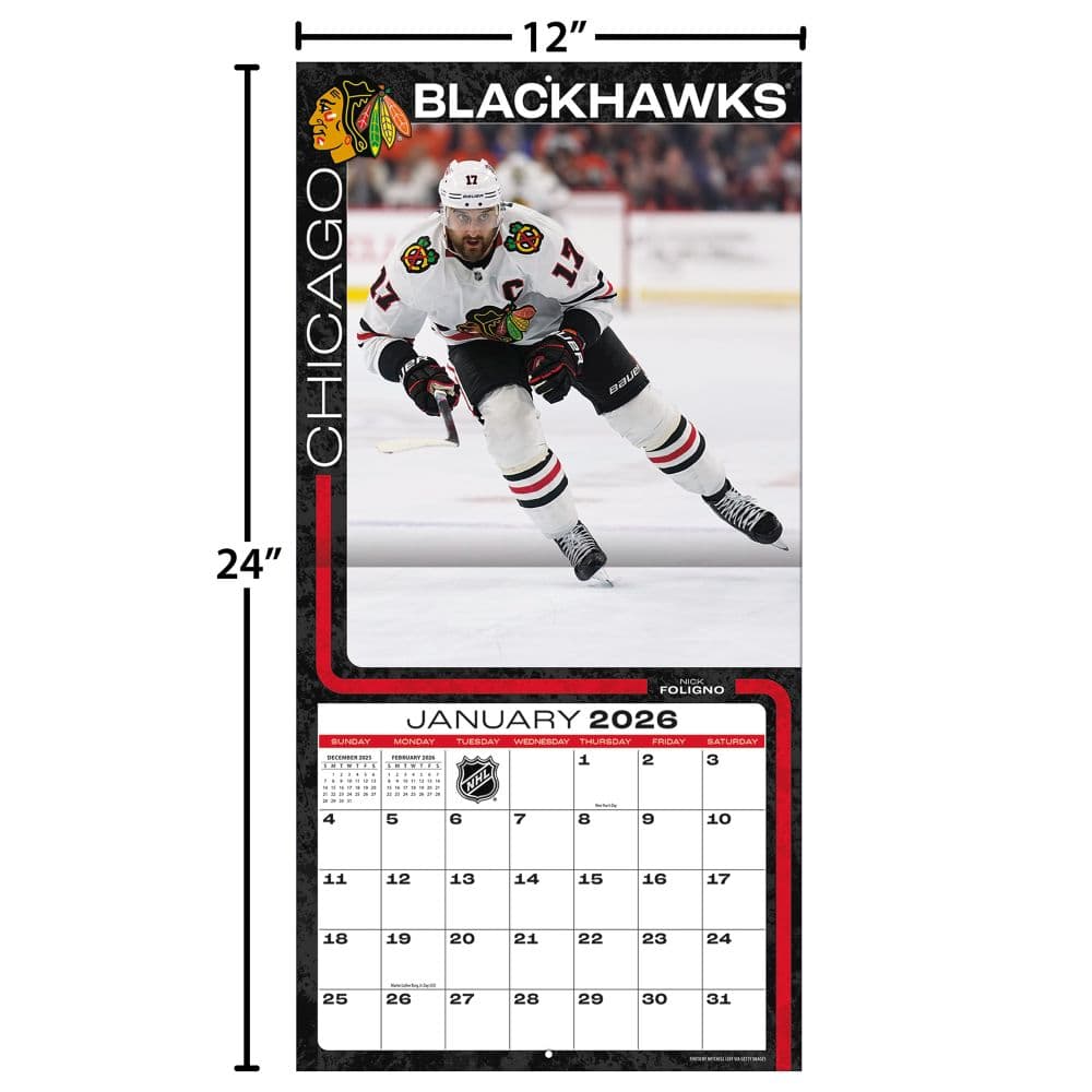 NHL Chicago Blackhawks 2026 Wall Calendar Fourth Alternate Image