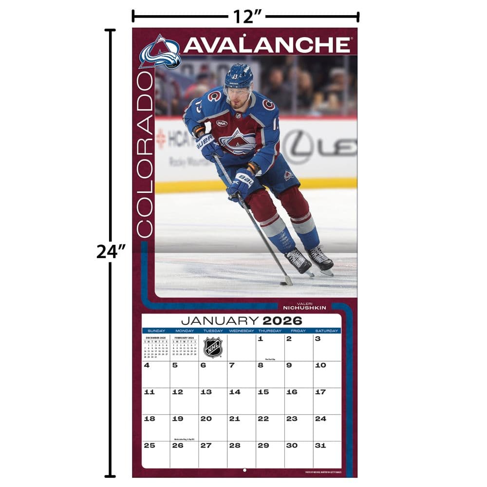 NHL Colorado Avalanche 2026 Wall Calendar Fourth Alternate Image