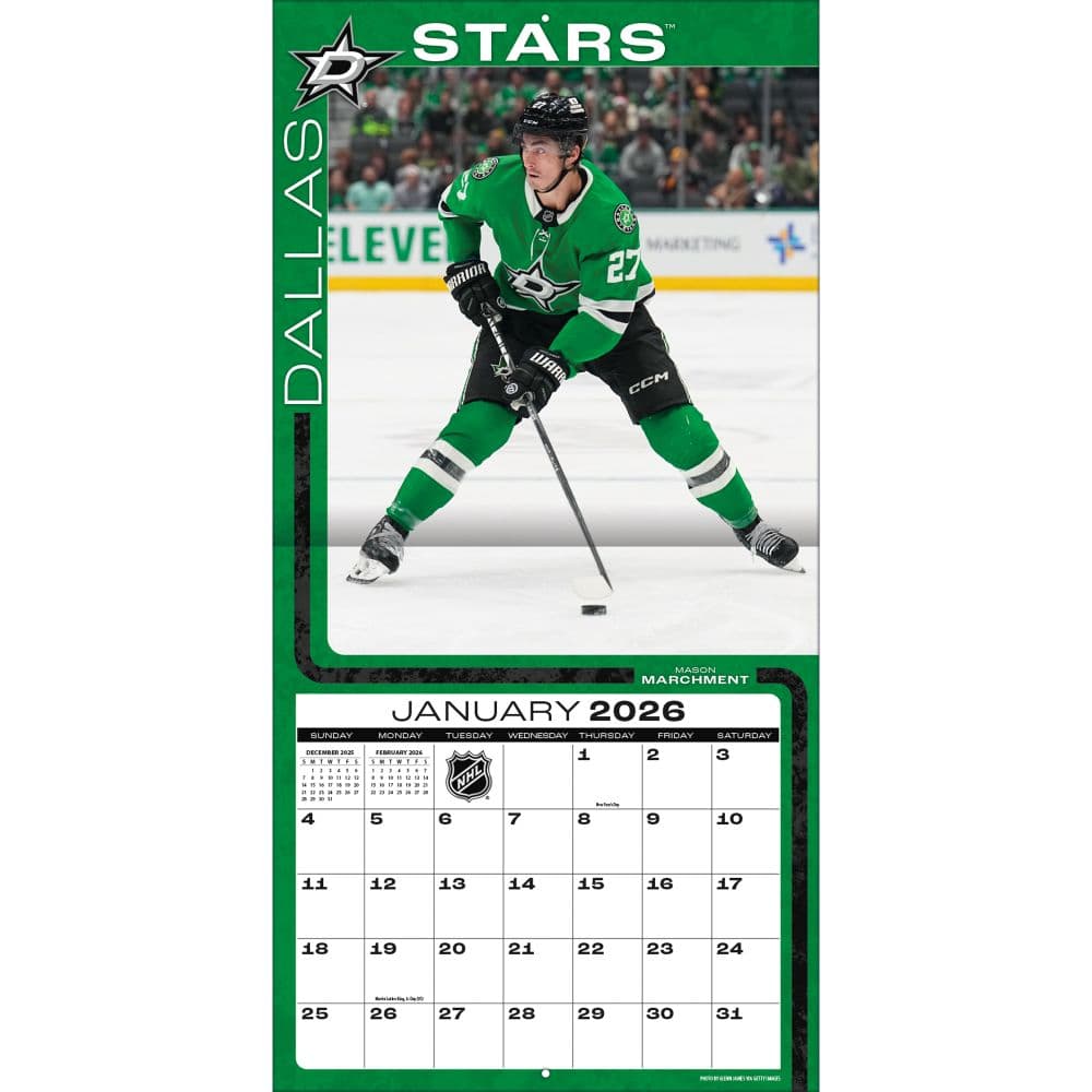 NHL Dallas Stars 2026 Wall Calendar Third Alternate Image
