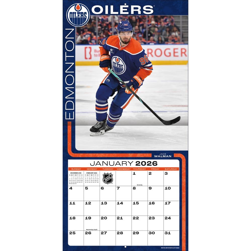 NHL Edmonton Oilers 2026 Wall Calendar Third Alternate Image