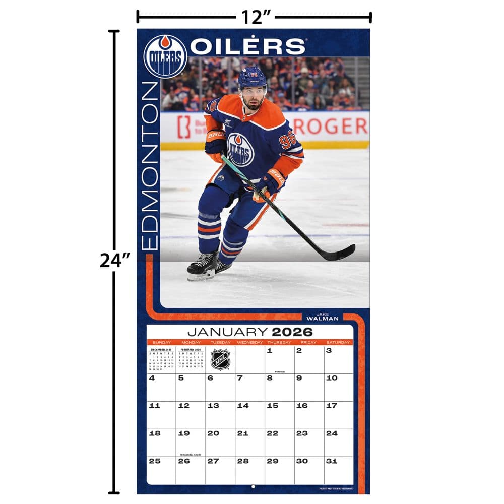 NHL Edmonton Oilers 2026 Wall Calendar Fourth Alternate Image