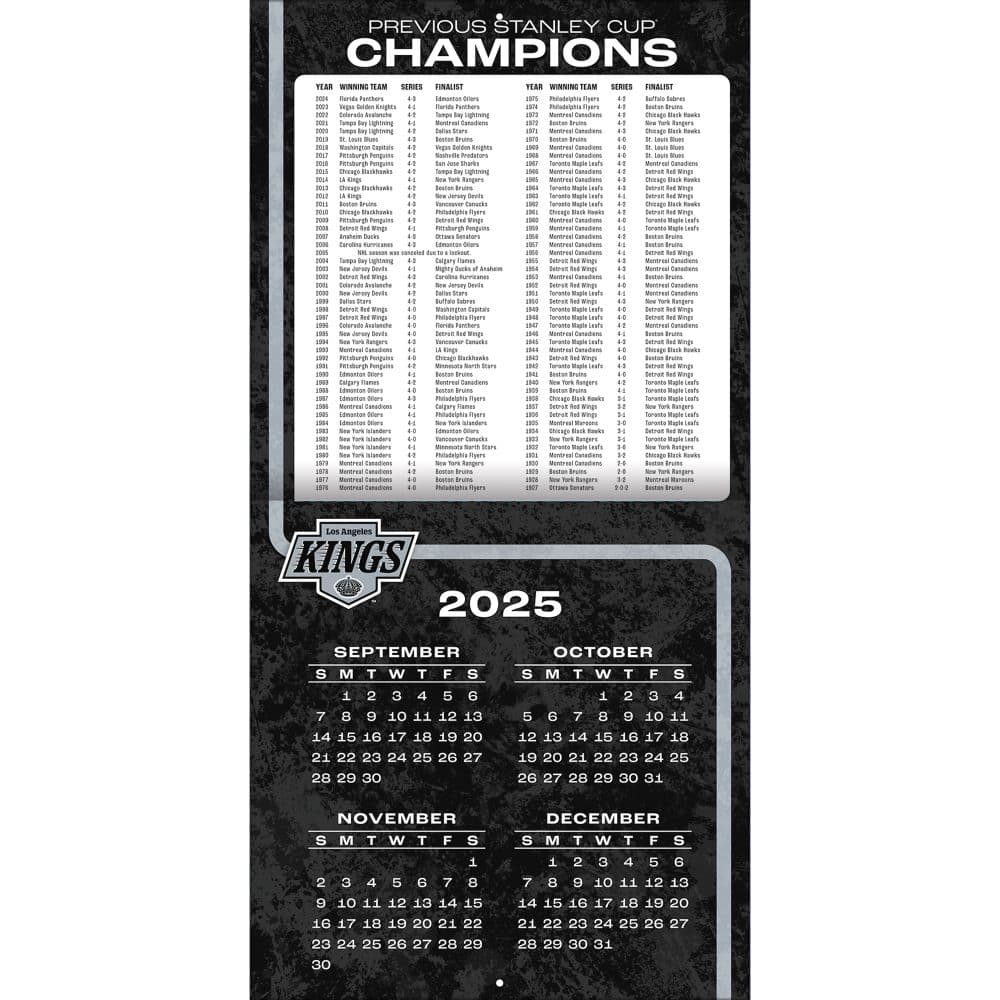 NHL Los Angeles Kings 2026 Wall Calendar Second Alternate Image