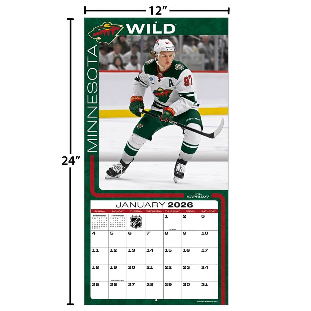 NHL Minnesota Wild 2026 Wall Calendar Fourth Alternate Image