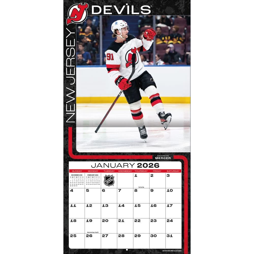 NHL New Jersey Devils 2026 Wall Calendar Third Alternate Image