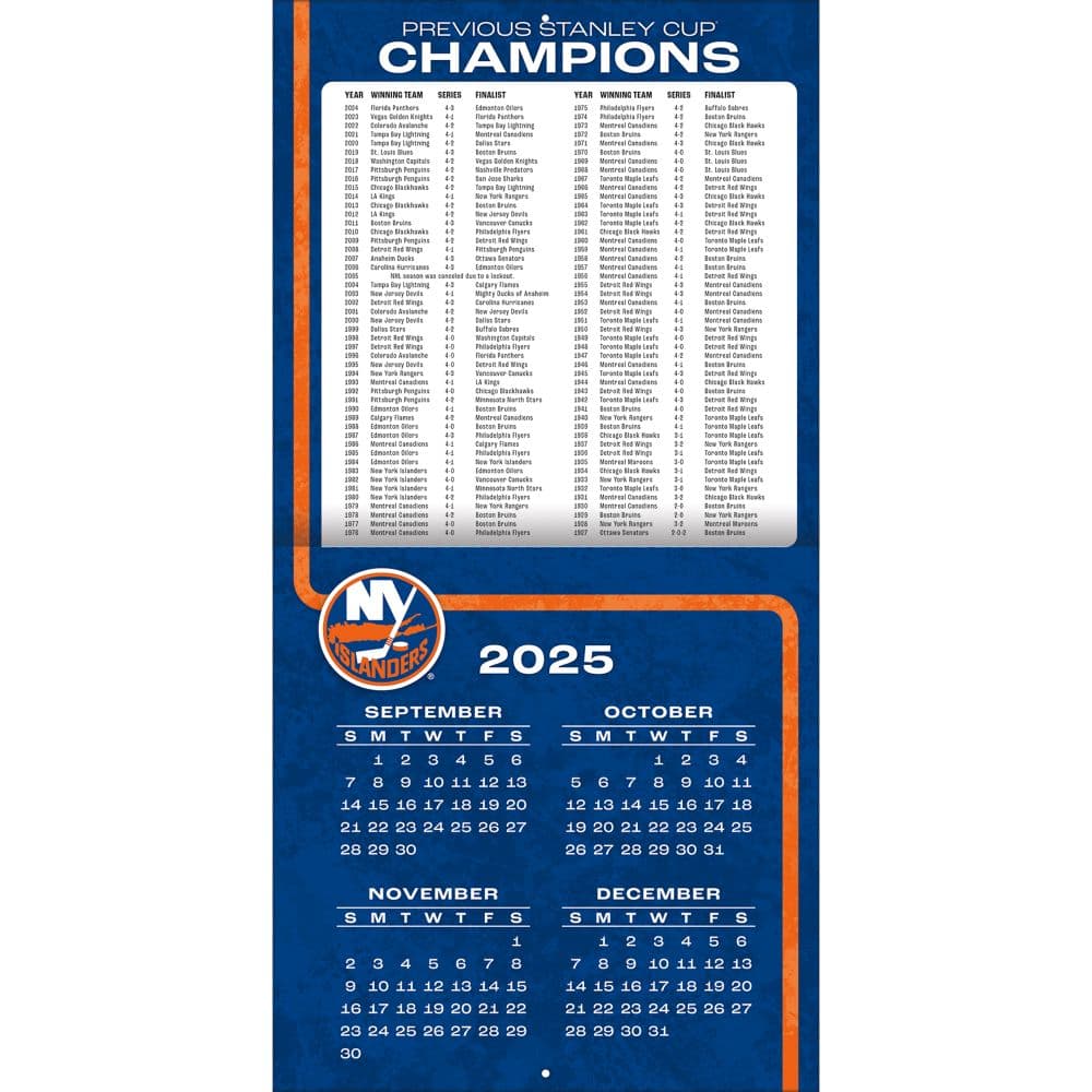 NHL New York Islanders 2026 Wall Calendar Second Alternate Image