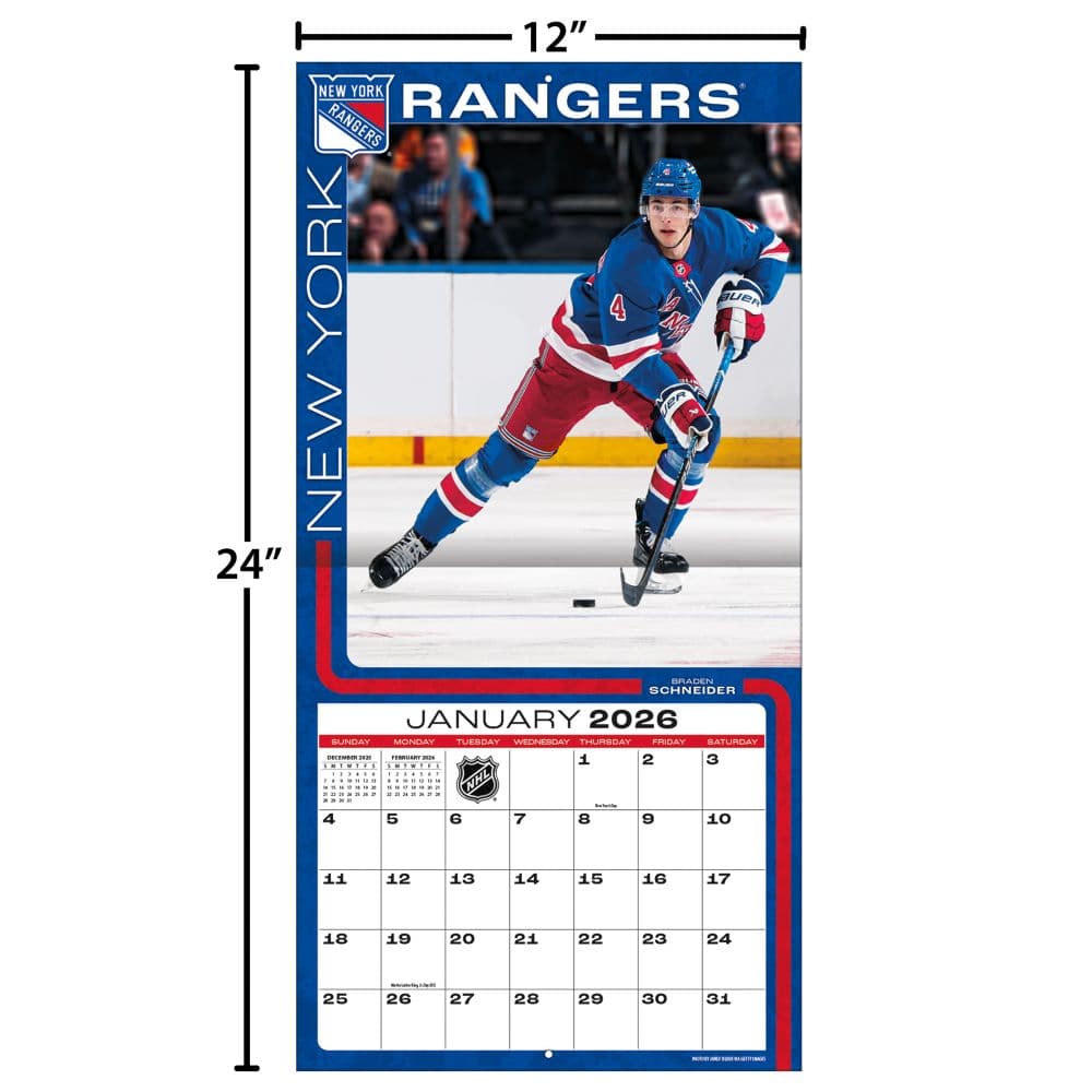 NHL New York Rangers 2026 Wall Calendar Fourth Alternate Image