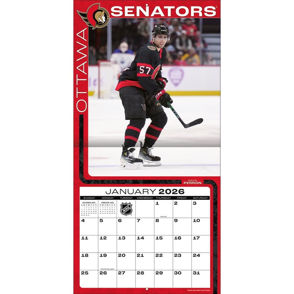 NHL Ottawa Senators 2026 Wall Calendar Third Alternate Image