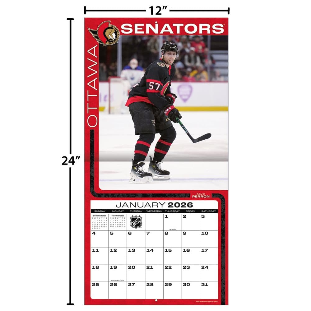 NHL Ottawa Senators 2026 Wall Calendar Fourth Alternate Image