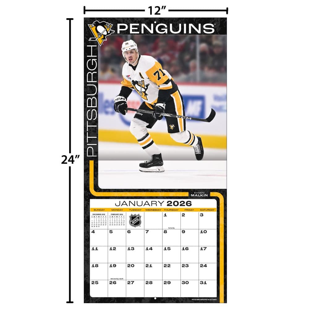 NHL Pittsburgh Penguins 2026 Wall Calendar Fourth Alternate Image