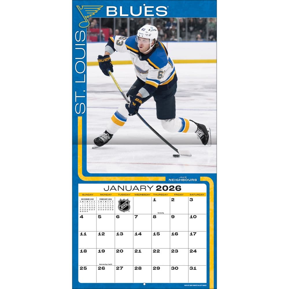 NHL St Louis Blues 2026 Wall Calendar Third Alternate Image