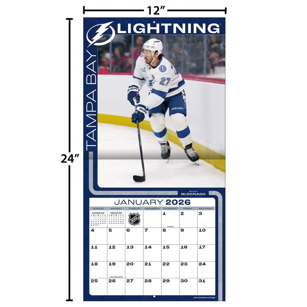 NHL Tampa Bay Lightning 2026 Wall Calendar Fourth Alternate Image