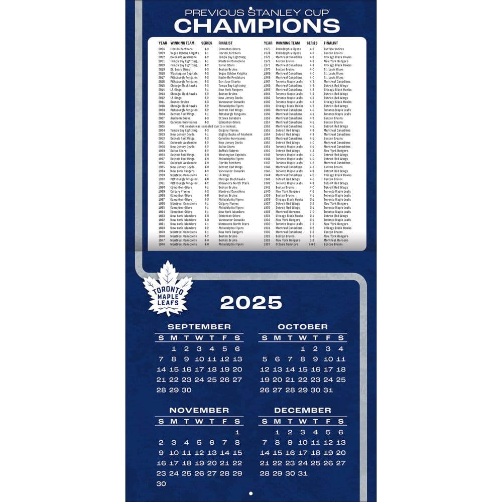 NHL Toronto Maple Leafs 2026 Wall Calendar Second Alternate Image