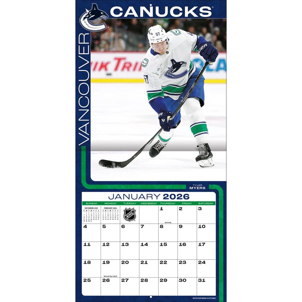 NHL Vancouver Canucks 2026 Wall Calendar Third Alternate Image
