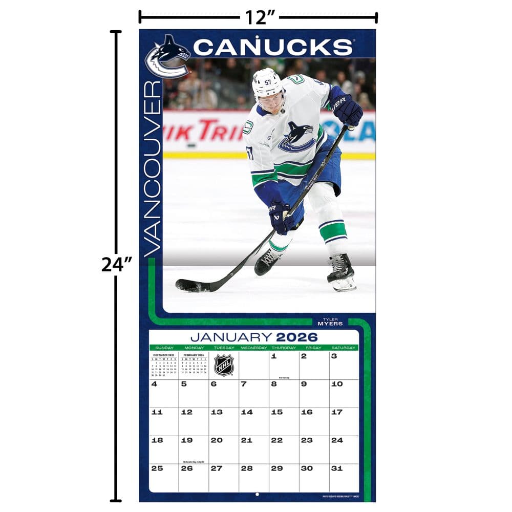 NHL Vancouver Canucks 2026 Wall Calendar Fourth Alternate Image
