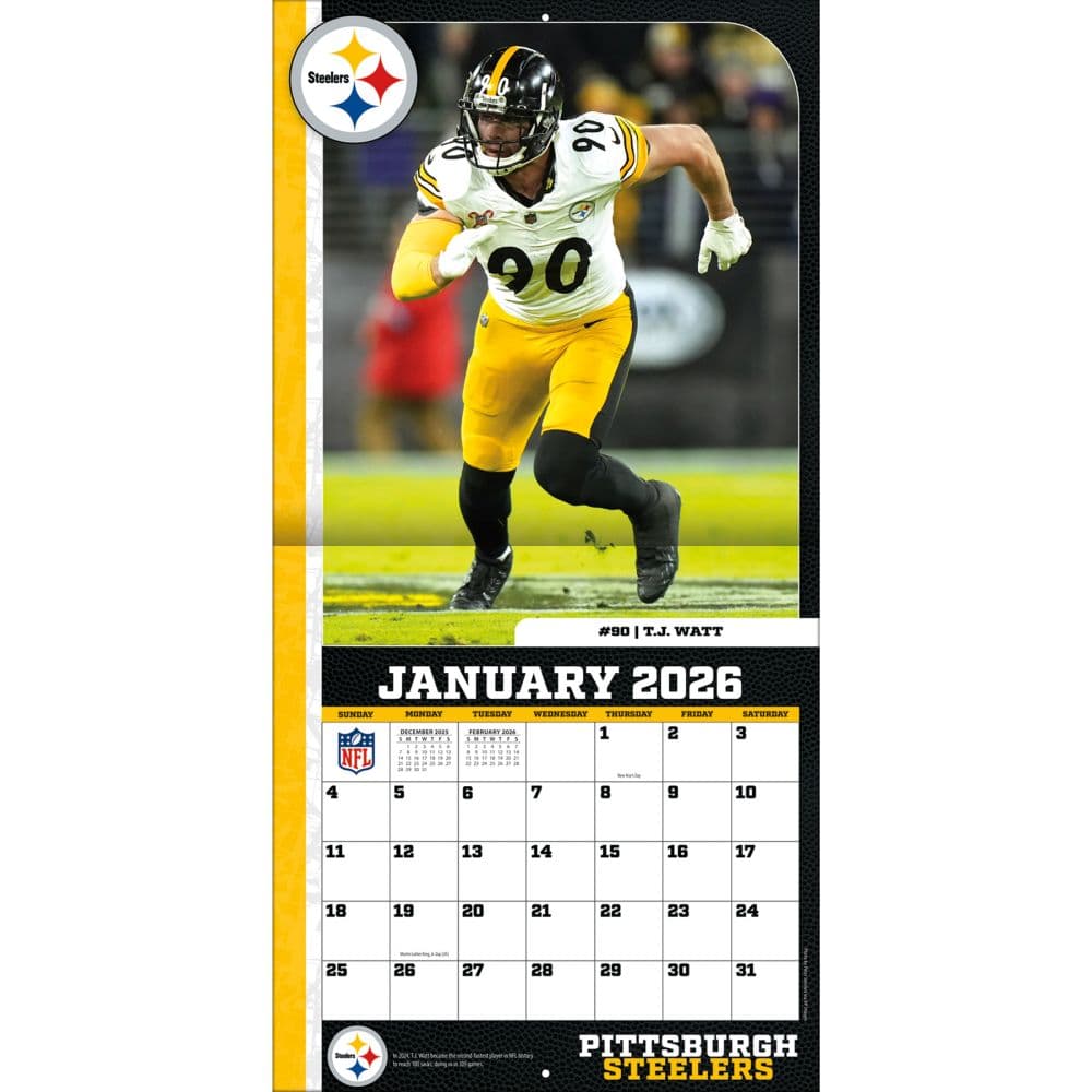 NFL Elite 2026 Wall Calendar, 12'' X 12'', 12-Month Calendar with Stapled Binding