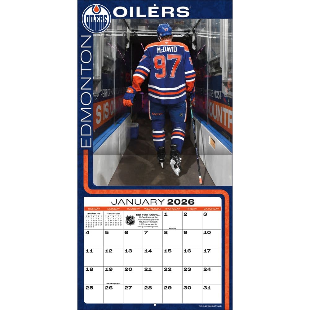 NHL Connor McDavid 2026 Wall Calendar Third Alternate Image