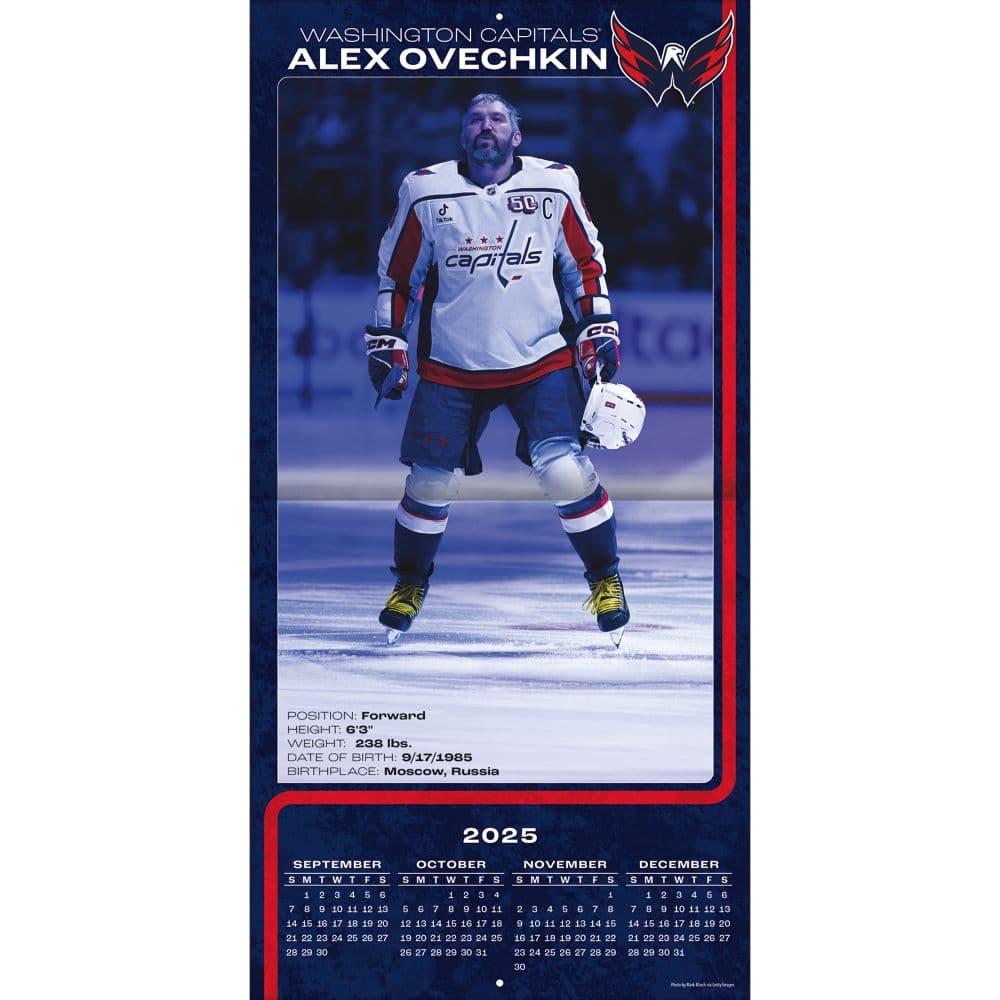 NHL Alex Ovechkin 2026 Wall Calendar Second Alternate Image