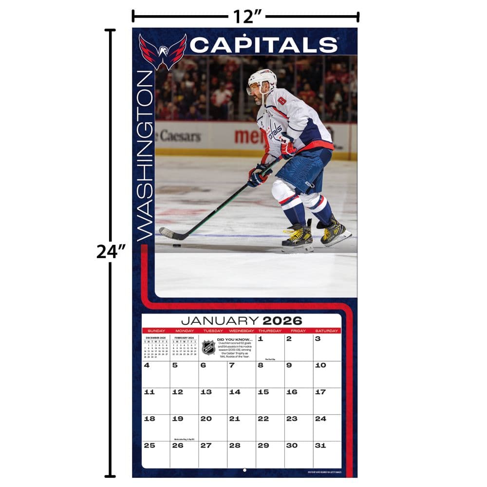 NHL Alex Ovechkin 2026 Wall Calendar Fourth Alternate Image
