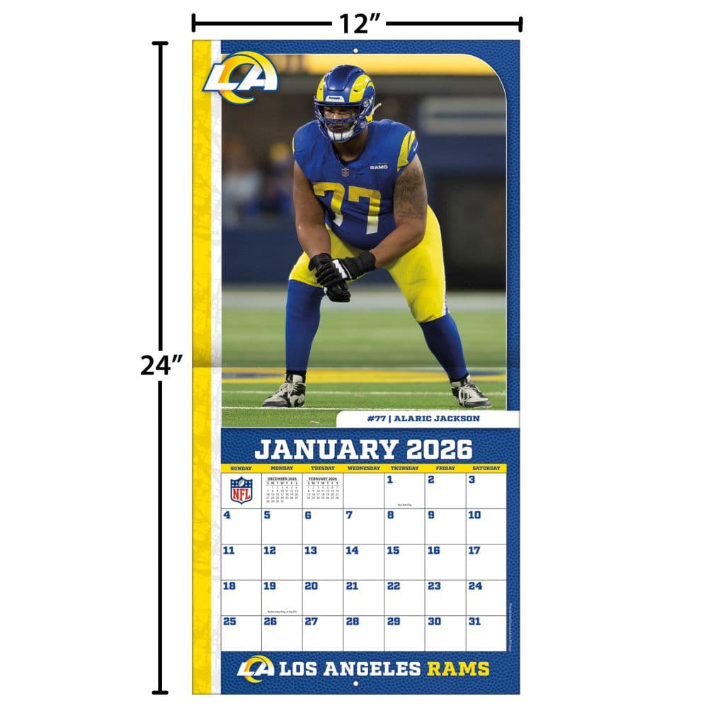 NFL Los Angeles Rams 2026 Wall Calendar Fourth Alternate Image