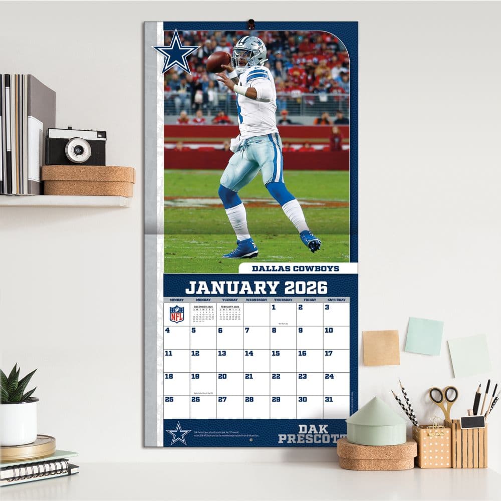 NFL Dallas Cowboys Dak Prescott 2026 Wall Calendar