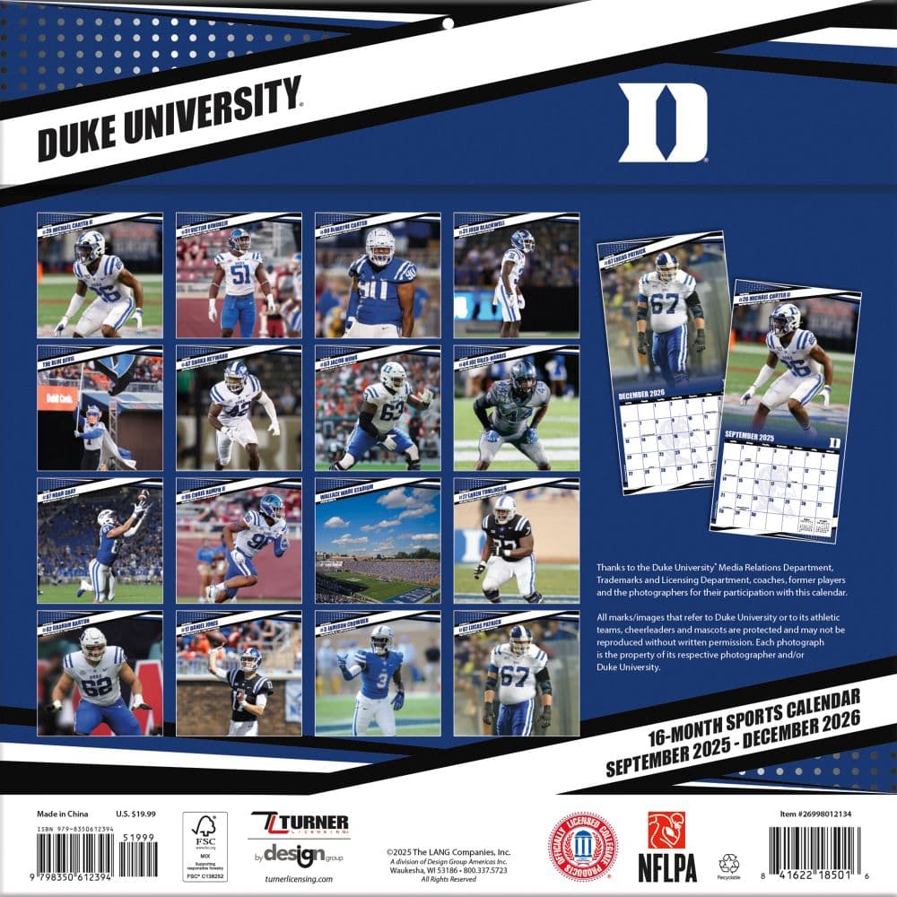 COL Duke Blue Devils Wall First Alternate Image