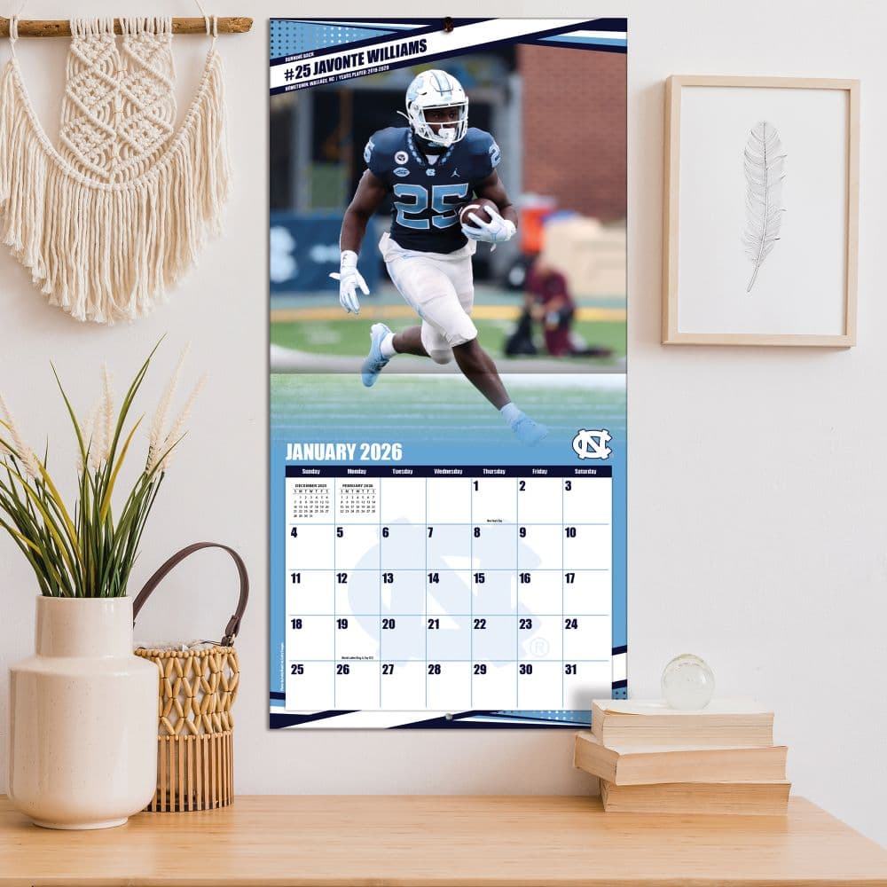 NCAA University of North Carolina Tar Heels 2026 Wall Calendar Fifth Alternate Image