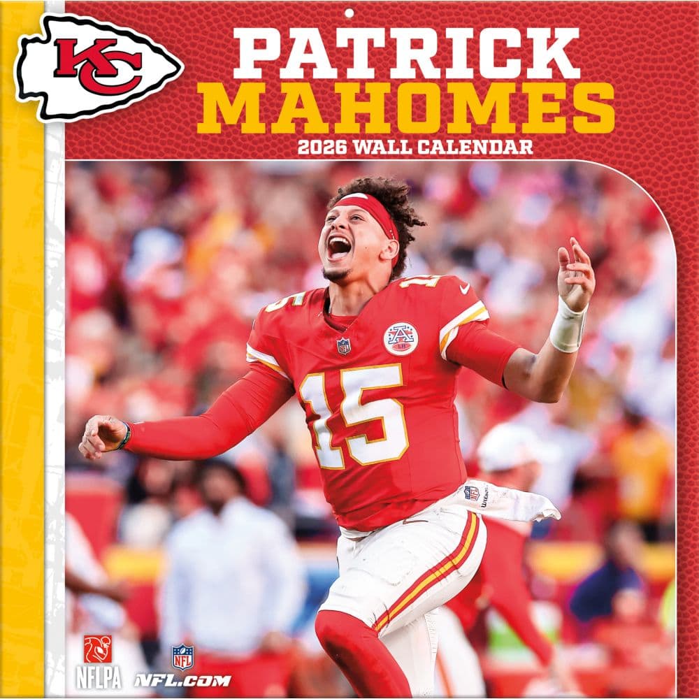 NFL Patrick Mahomes 2026 Wall Calendar Main Product Image