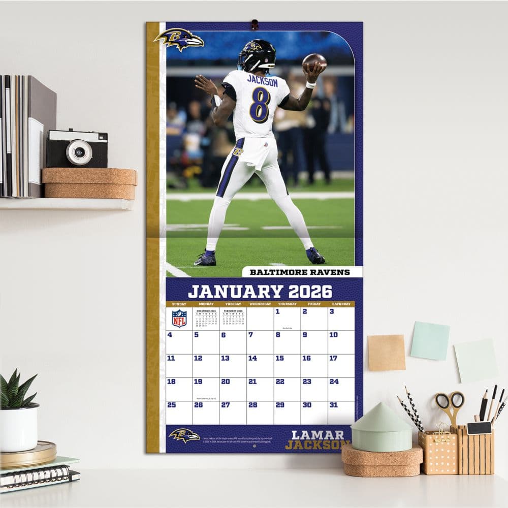 NFL Lamar Jackson 2026 Wall Calendar Fifth Alternate Image