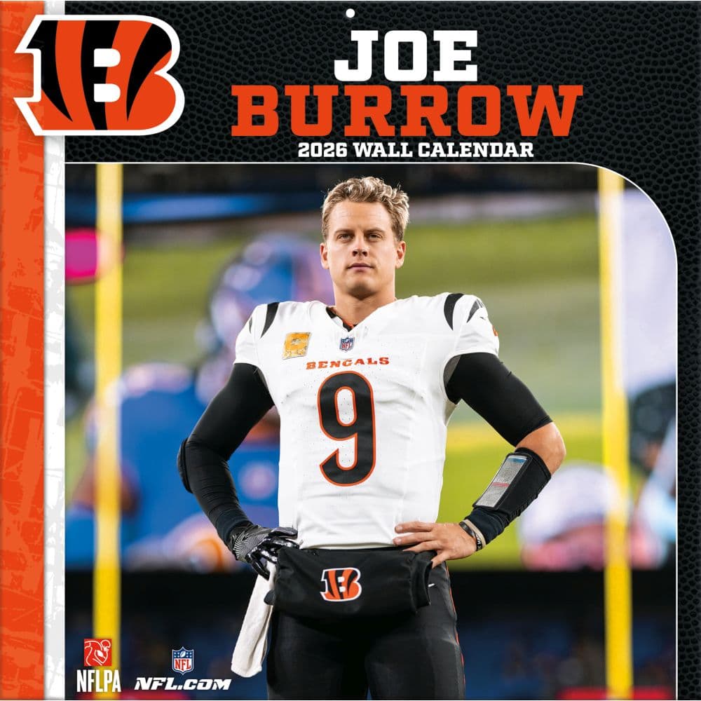 NFL Cincinnati Bengals Joe Burrows 2026 Wall Calendar Main Product Image