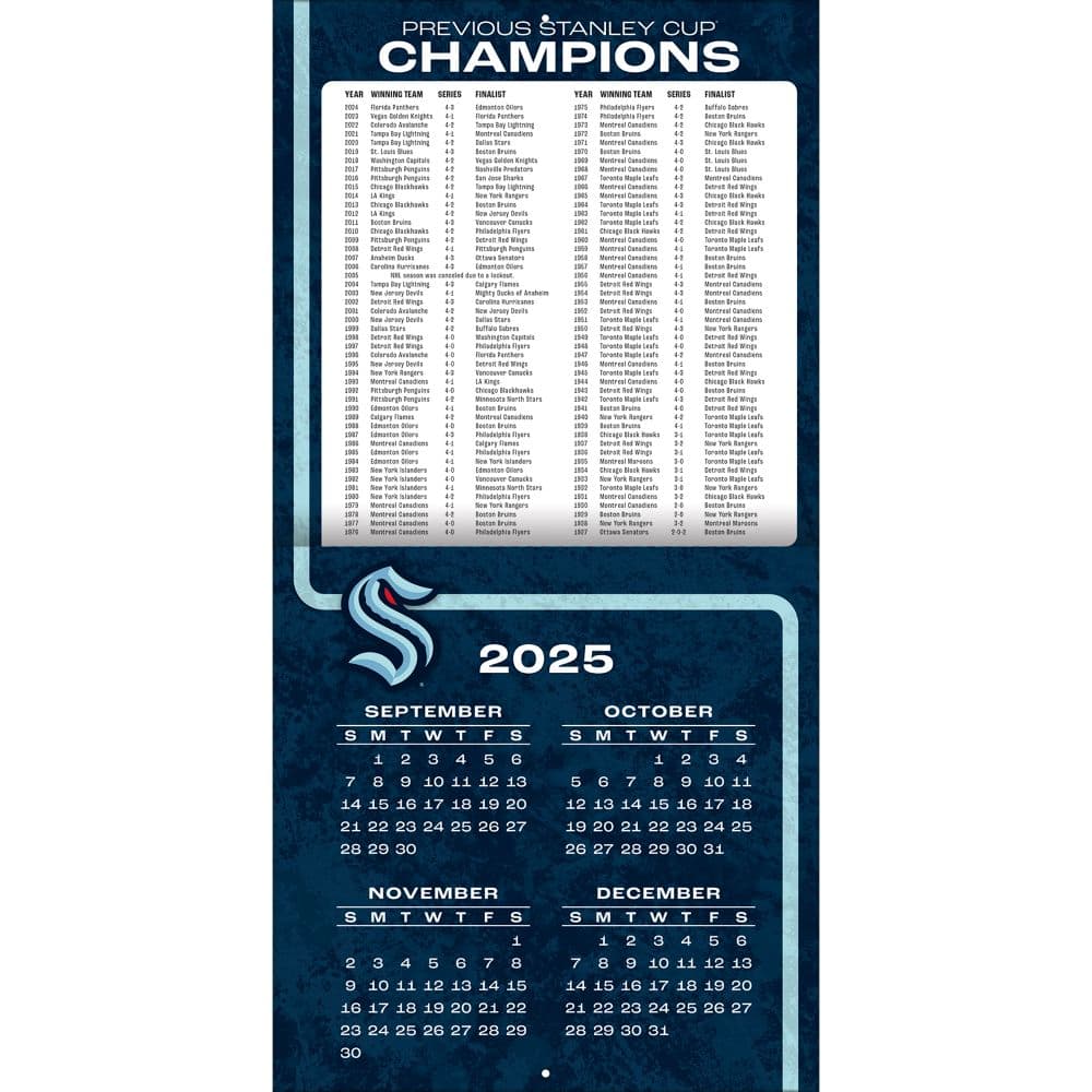 NHL Seattle Kraken 2026 Wall Calendar First Alternate Image