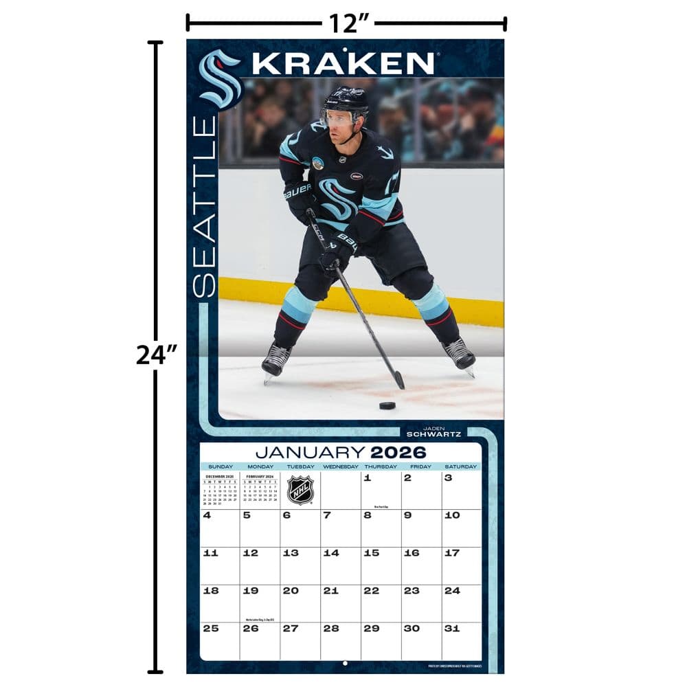 NHL Seattle Kraken 2026 Wall Calendar Fifth Alternate Image