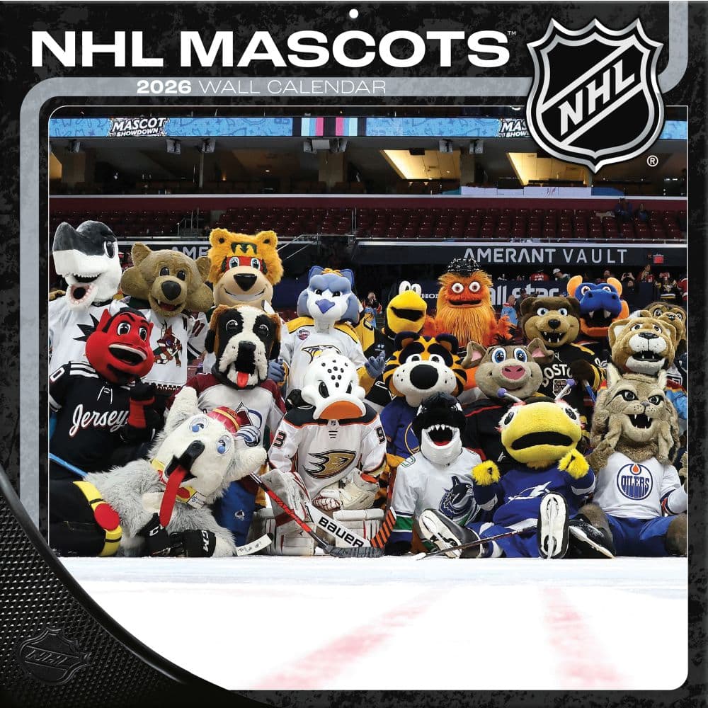 NHL Mascots 2026 Wall Calendar Main Product Image