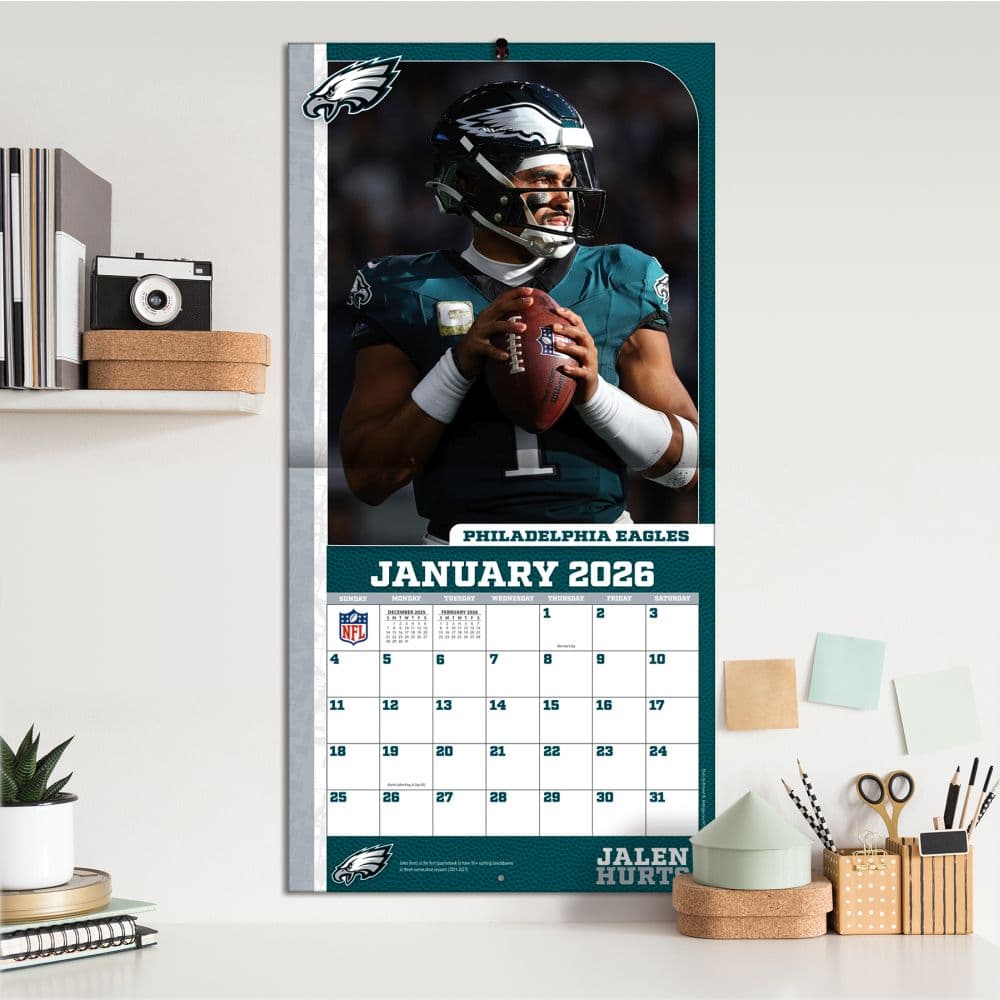 NFL Philadelphia Eagles Jalen Hurts 2026 Wall Calendar - Calendars.com