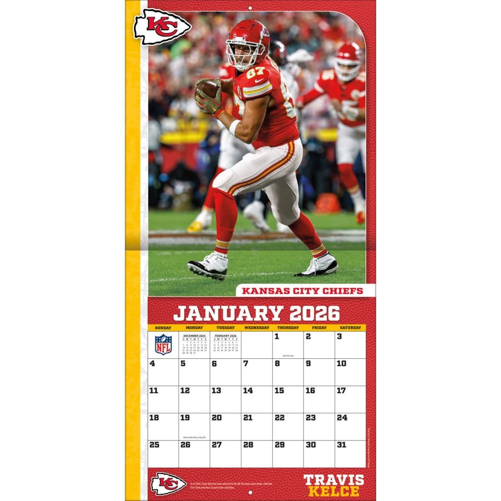 NFL Travis Kelce 2026 Wall Calendar Third Alternate Image