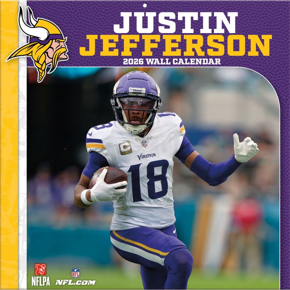 NFL Justin Jefferson 2026 Wall Calendar Main Product Image