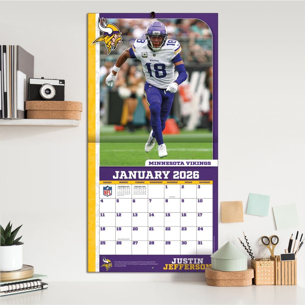 NFL Justin Jefferson 2026 Wall Calendar Fifth Alternate Image