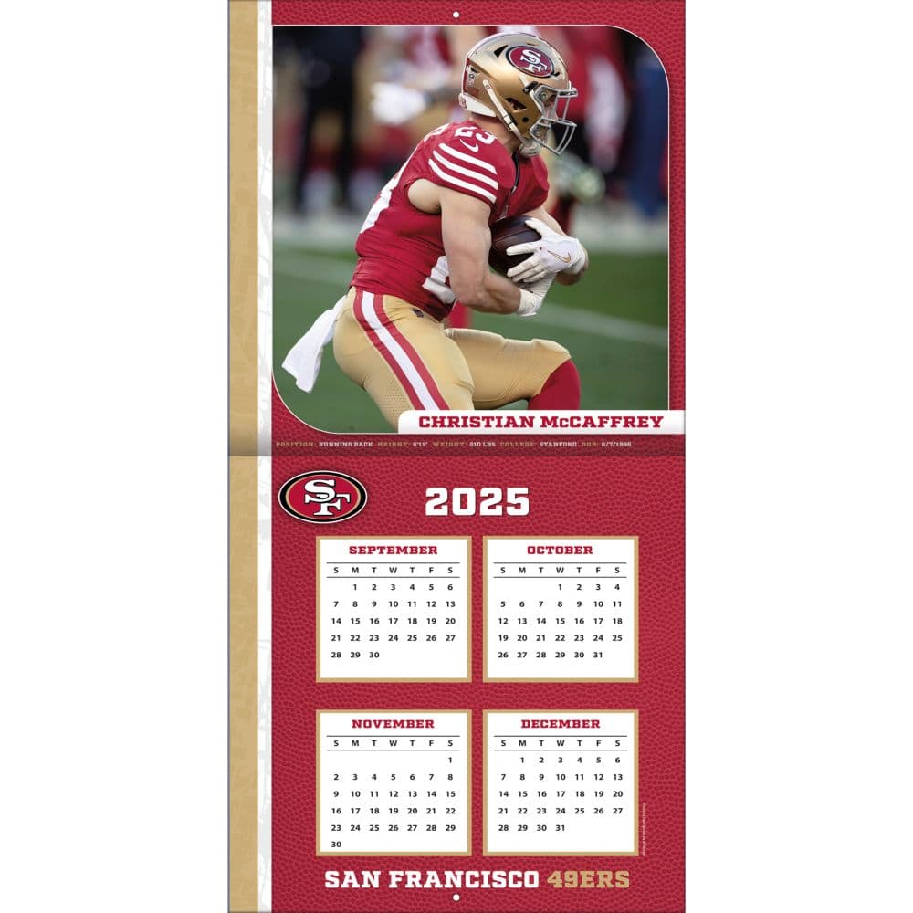 NFL Christian McCaffrey 2026 Wall Calendar Second Alternate Image