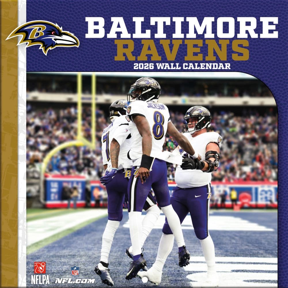NFL Baltimore Ravens 2026 Mini Wall Calendar Main Product Image