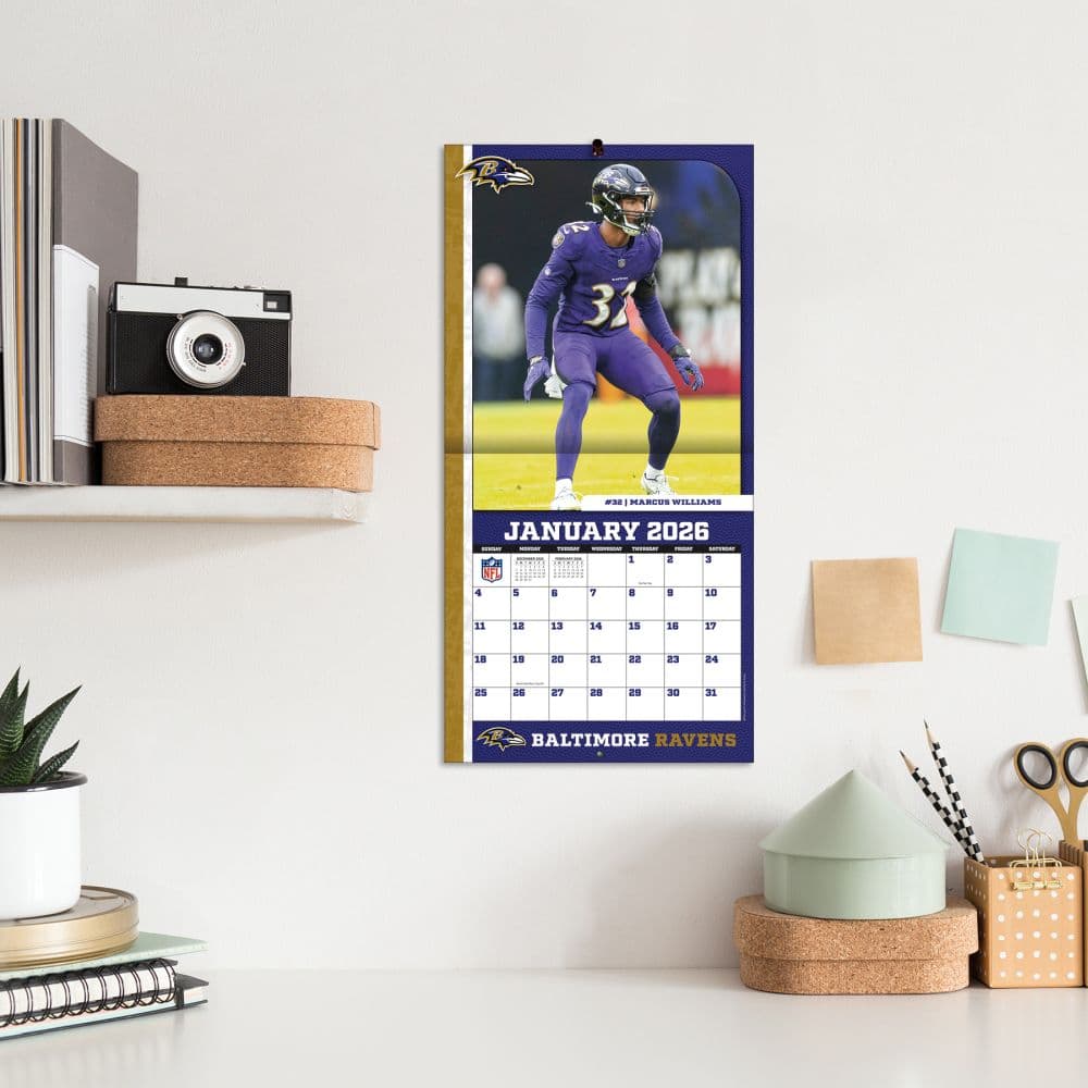 NFL Baltimore Ravens 2026 Mini Wall Calendar Fifth Alternate Image