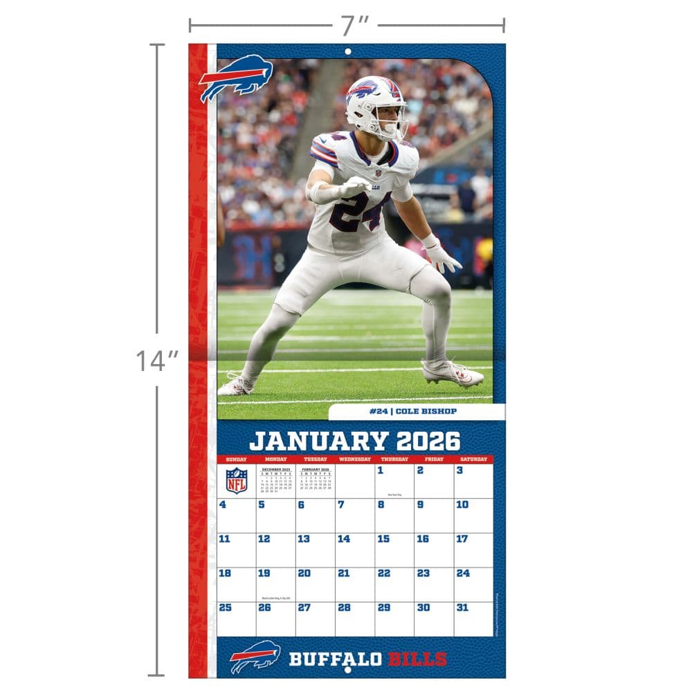 NFL Buffalo Bills 2026 Mini Wall Calendar Sixth Alternate Image