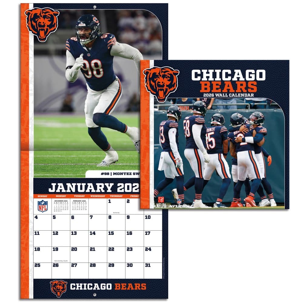 NFL Chicago Bears 2026 Mini Wall Calendar Fourth Alternate Image