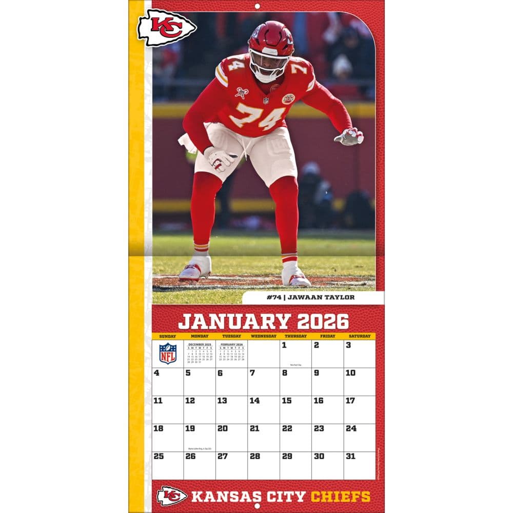 NFL Kansas City Chiefs 2026 Mini Wall Calendar Third Alternate Image