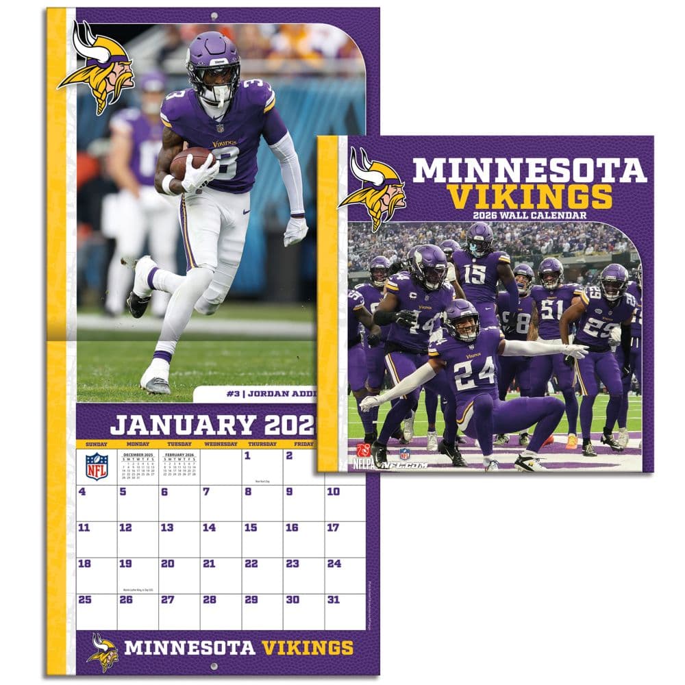NFL Minnesota Vikings 2026 Mini Wall Calendar Fourth Alternate Image