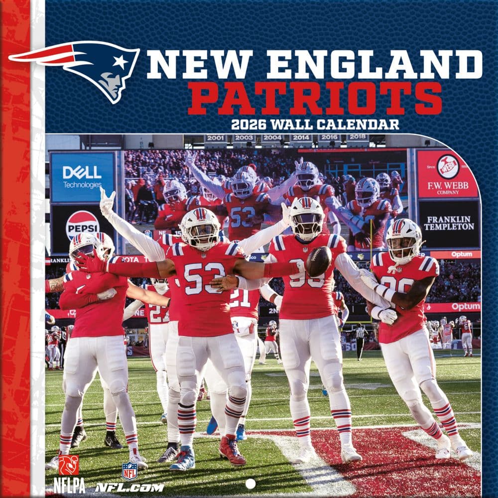 NFL New England Patriots 2026 Mini Wall Calendar Main Product Image