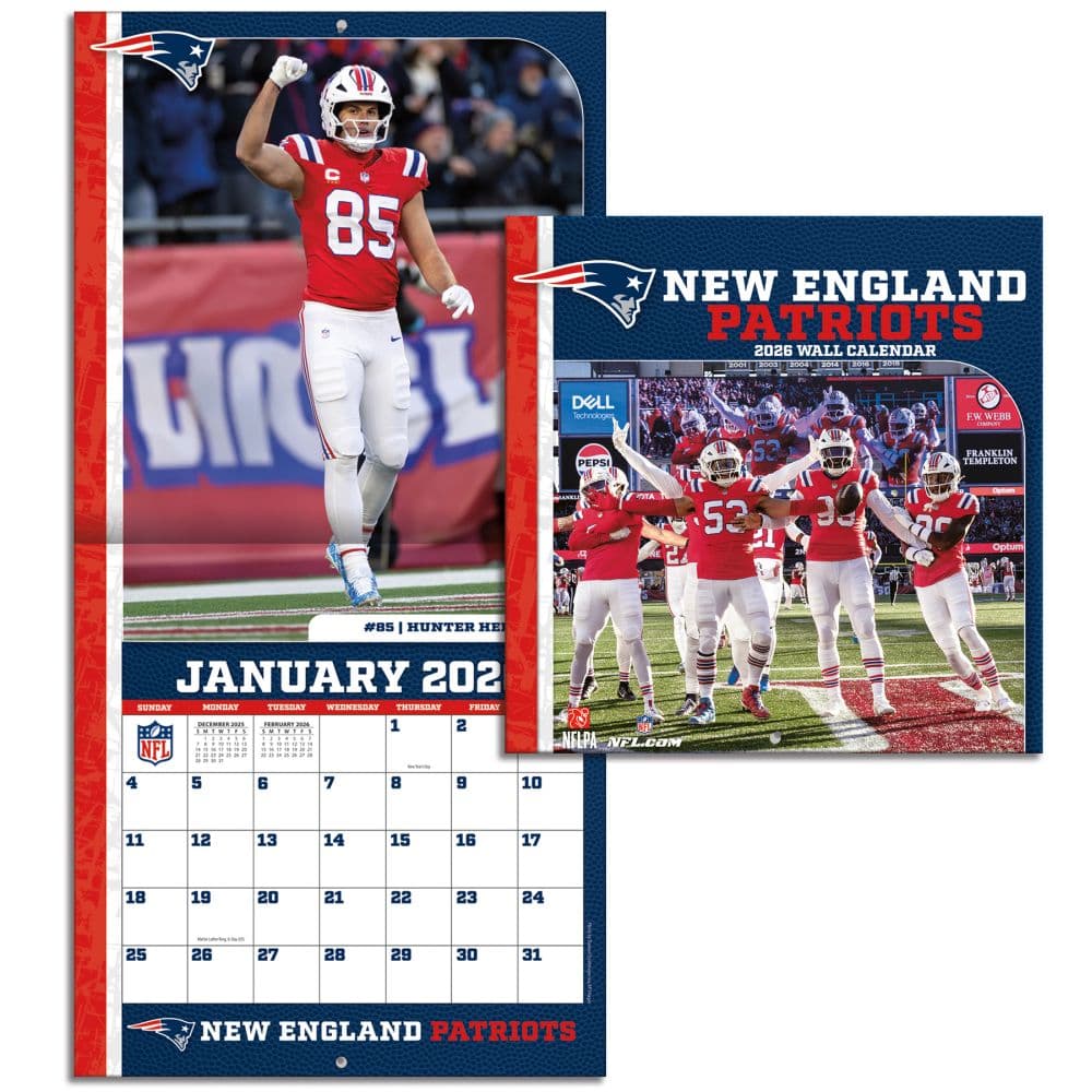 NFL New England Patriots 2026 Mini Wall Calendar Fourth Alternate Image